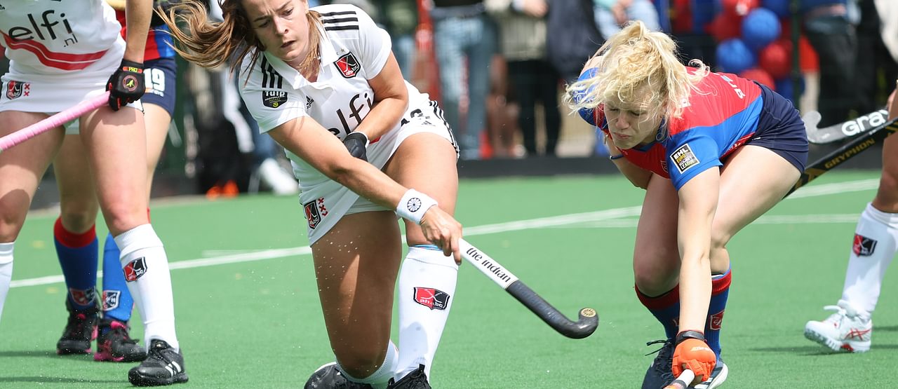 Sabine Plönissen in actie voor Amsterdam tegen SCHC