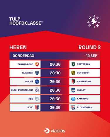 Wedstrijdschema Men round2