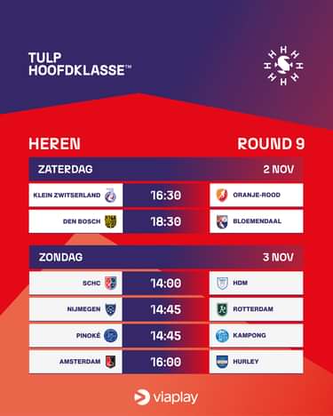 Wedstrijdschema Men round9