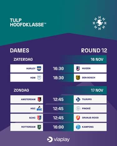 Wedstrijdschema Women round10