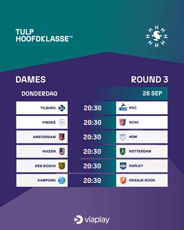 Wedstrijdschema Women round3