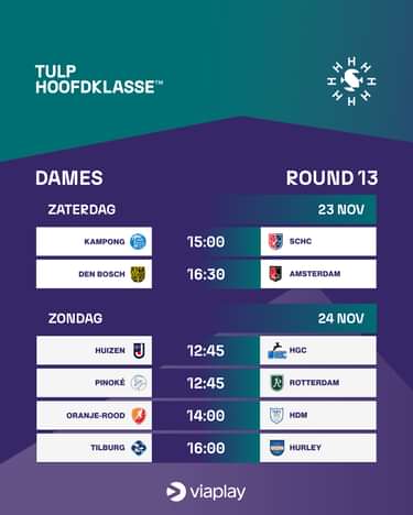 Wedstrijdschema dames 13